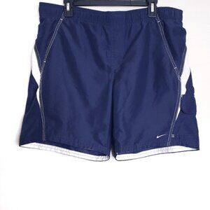 Nike Blue & White Swim Trunks Board Shorts Men's Size Medium